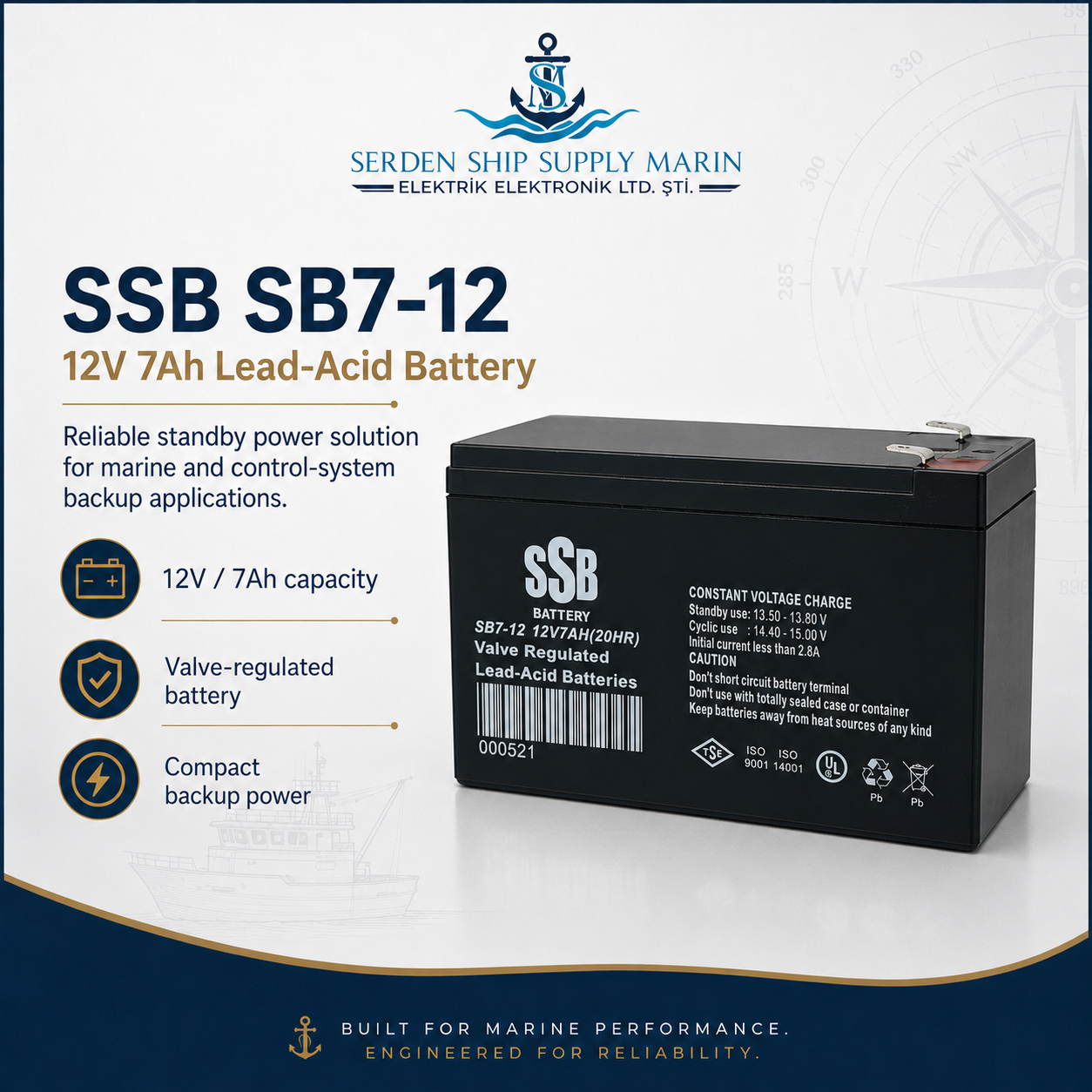 SSB 12V 7Ah VRLA Battery