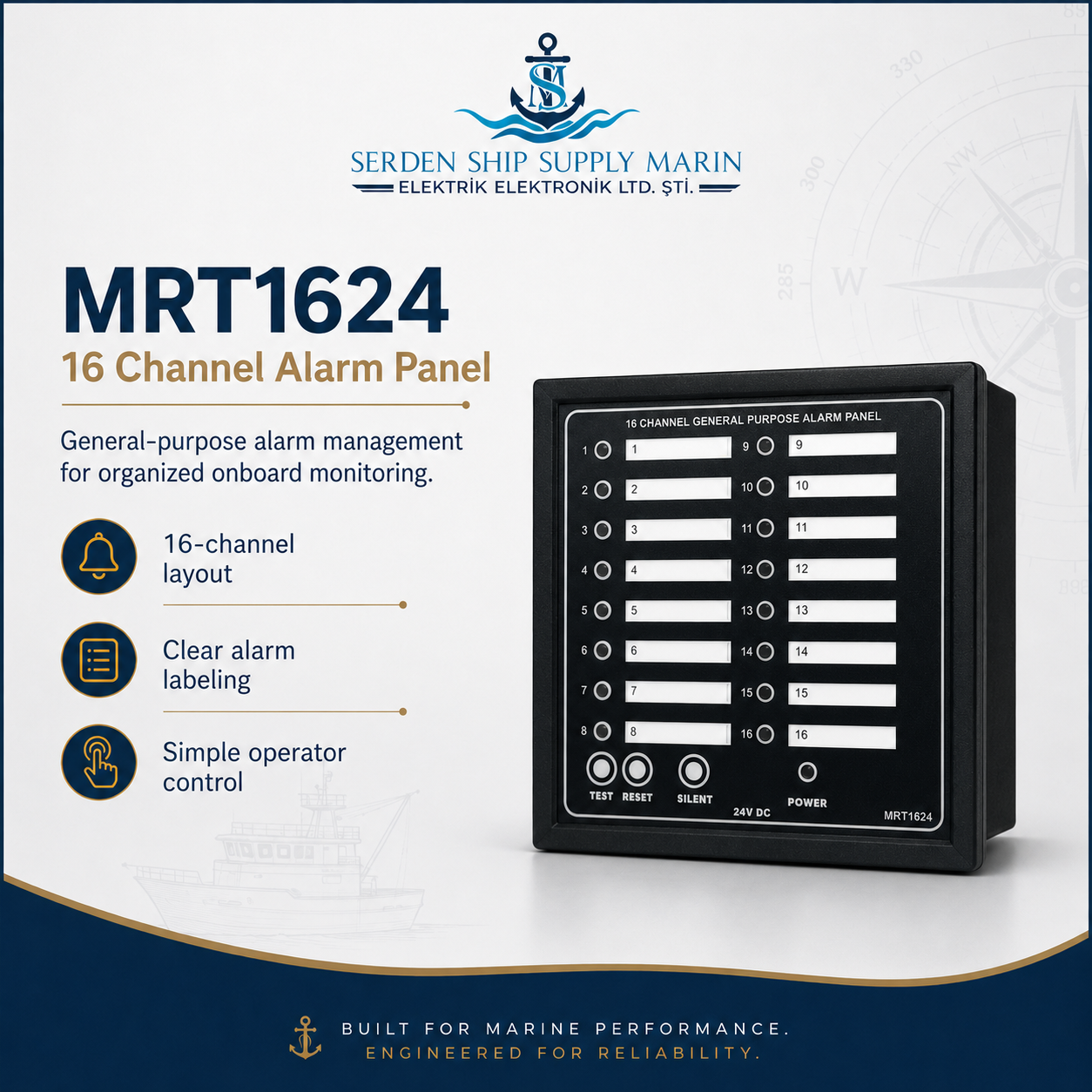 16 Channel General Purpose Alarm Panel - Alarm İzleme Monitörü